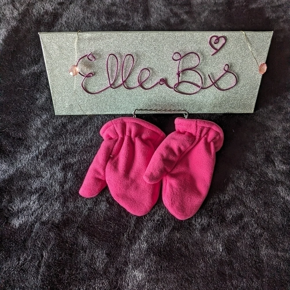 Kids Fleece Mittens Bright Pink